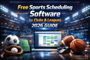 Free sports scheduling software for youth sports clubs and leagues showing team calendar and game planning dashboard
